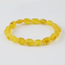 Raw amber bracelet dark yellow